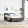 vidaXL Boxspring ágy matraccal és LED világítással, sötétszürke, 140x190 cm, szövet