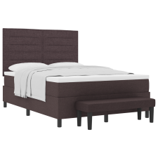 vidaXL Boxspring ágy matraccal és paddal Sötétbarna 140x200 cm Szövet (3343998) ágy és ágykellék