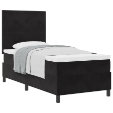 vidaXL Boxspring Ágy Matraccal Fekete 100x200 cm Bársony (3339814) ágy és ágykellék
