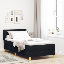 vidaXL Boxspring Ágy Matraccal Fekete 90x200 cm Szövet ágy és ágykellék