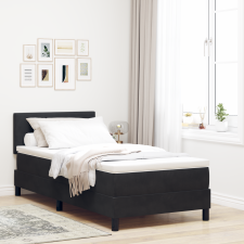 vidaXL Boxspring Ágy Matraccal Fekete Egyszemélyes Bársony ágy és ágykellék