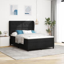 vidaXL Boxspring Ágy Matraccal Fekete színben, 140x200 cm Szövet ágy és ágykellék