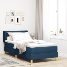 vidaXL Boxspring ágy matraccal, Kék, 100x200 cm, Szövet ágy és ágykellék