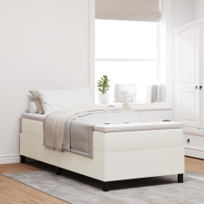vidaXL boxspring ágy matraccal krém 90x200 cm kord bőr ágy és ágykellék