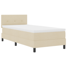 vidaXL Boxspring Ágy Matraccal & LED Bézs 100x200 cm Szövet (3342189) ágy és ágykellék