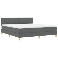 vidaXL Boxspring ágy matraccal & LED sötétszürke 180x200 cm szövet (3342535) ágy és ágykellék