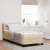 vidaXL Boxspring ágy matraccal matracmal Krém 90 x 190 cm szövet