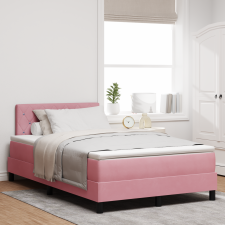 vidaXL Boxspring Ágy Matraccal Rózsaszín 120x200 cm Bársony ágy és ágykellék
