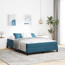 vidaXL Boxspring ágy matraccal Sötét kék 160 x 200 cm Bársony ágy és ágykellék