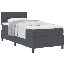 vidaXL Boxspring Ágy Matraccal Sötét Szürke 100x200 cm Kordbársony Anyag (3337500) ágy és ágykellék