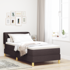vidaXL Boxspring Ágy Matraccal - Sötétbarna, 90x190 cm, Szövet ágy és ágykellék