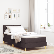 vidaXL Boxspring Ágy Matraccal Sötétbarna 90x200 cm Szövet ágy és ágykellék
