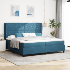 vidaXL Boxspring Ágy Matraccal Sötétkék 200x200 cm Bársony ágy és ágykellék