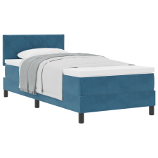 vidaXL Boxspring Ágy Matraccal Sötétkék 90x200 cm Bársonyos (3339216) ágy és ágykellék