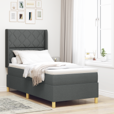 vidaXL Boxspring ágy matraccal Sötétszürke 100x200 cm Textil ágy és ágykellék