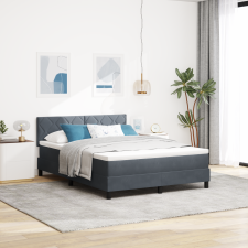 vidaXL Boxspring Ágy Matraccal Sötétszürke 160x200 cm Bársonyos ágy és ágykellék