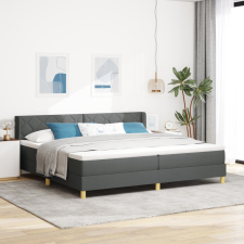 vidaXL Boxspring ágy matraccal - Sötétszürke 200 x 200 cm - Textil ágy és ágykellék