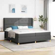 vidaXL Boxspring Ágy Matraccal Sötétszürke 200x200 cm Szövet ágy és ágykellék