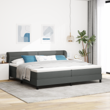 vidaXL Boxspring Ágy MATRACCAL Sötétszürke 200x200 cm Szövet ágy és ágykellék