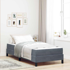 vidaXL Boxspring ágy matraccal Sötétszürke 80 x 210 cm Bársony ágy és ágykellék