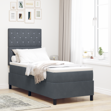 vidaXL Boxspring Ágy Matraccal Sötétszürke 80x200 cm Bársony ágy és ágykellék