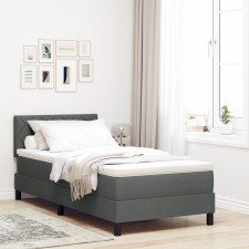 vidaXL Boxspring ágy matraccal sötétszürke 90x190 cm szövet ágy és ágykellék