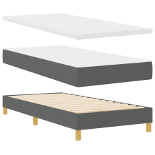 vidaXL Boxspring Ágy Matraccal Sötétszürke színben, 90x190 cm, Szövet (3340186) ágy és ágykellék
