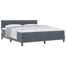 vidaXL Boxspring Ágy Matraccal Sötétszürke Szuper King Bársony (3339189) ágy és ágykellék