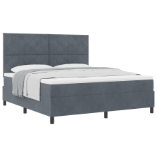 vidaXL Boxspring Ágy Matraccal Sötétszürke Szuper Király Bársony (3339915) ágy és ágykellék