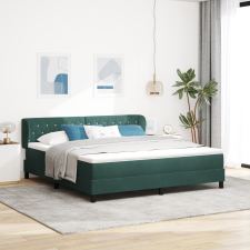 vidaXL Boxspring Ágy Matraccal Sötétzöld 180x200 cm Bársony ágy és ágykellék