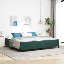 vidaXL Boxspring ágy matraccal Sötétzöld 200 x 210 cm Bársony ágy és ágykellék