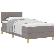 vidaXL Boxspring ágy matraccal, topszínű, 90x200 cm, szövet (3338969) ágy és ágykellék