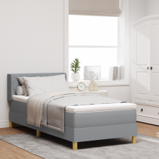 vidaXL Boxspring ágy matraccal Világosszürke 100x200 cm szövet ágy és ágykellék