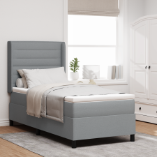 vidaXL Boxspring Ágy Matraccal Világosszürke 100x200 cm Szövet ágy és ágykellék