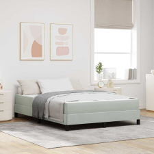 vidaXL Boxspring ágy matraccal Világosszürke 140 x 200 cm Bársony ágy és ágykellék