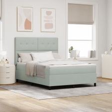 vidaXL Boxspring Ágy Matraccal Világosszürke 140x190 cm Bársony ágy és ágykellék