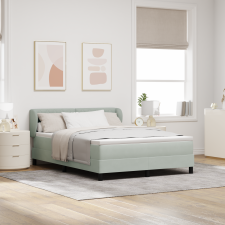 vidaXL Boxspring ágy matraccal Világosszürke 140x190 cm Bársony ágy és ágykellék