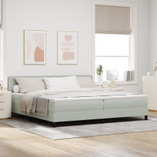 vidaXL Boxspring Ágy Matraccal Világosszürke 200x200 cm Bársonyos ágy és ágykellék