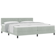 vidaXL Boxspring Ágy Matraccal Világosszürke 200x200 cm Bársonyos (3339128) ágy és ágykellék