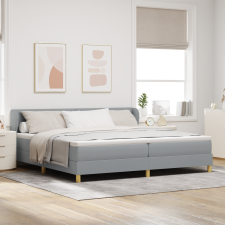vidaXL Boxspring Ágy Matraccal Világosszürke 200x200 cm Szövet ágy és ágykellék