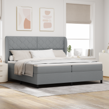 vidaXL Boxspring Ágy Matraccal - Világosszürke, 200x200 cm Szövet ágy és ágykellék