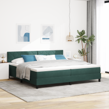 vidaXL Boxspring Ágy Matracokkal Sötét Zöld 200x200 cm Bársony ágy és ágykellék