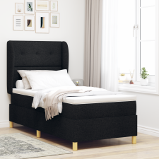 vidaXL Boxspring Ágy Matracral Fekete 100x200 cm Szövet ágy és ágykellék