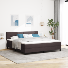 vidaXL Boxspring Ágy Matrazzsal és LED-del Sötétbarna 180x200 cm Szövet ágy és ágykellék