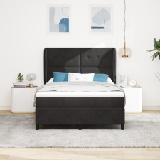 vidaXL Boxspring Ágy Matresszel Fekete 140x200 cm Bársonyos ágy és ágykellék