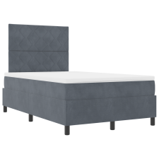 vidaXL Boxspring Ágy Mattal és LED-del Sötét Szürke 120x190 cm Bársony (3343365) ágy és ágykellék
