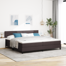 vidaXL Boxspring Ágy Mattal és LED-del Sötétbarna 200x200 cm Szövet ágy és ágykellék