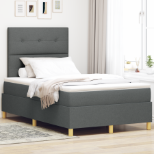 vidaXL Boxspring Ágy Mattal és LED-del Sötétszürke 120x200 cm Szövet ágy és ágykellék
