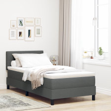 vidaXL Boxspring Ágy Mattal és LED-del Sötétszürke 90x190 cm Szövet ágy és ágykellék