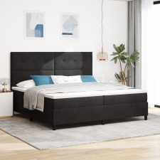 vidaXL Boxspring Ágy Mattal és LED Fekete 200x200 cm Bársonyos ágy és ágykellék